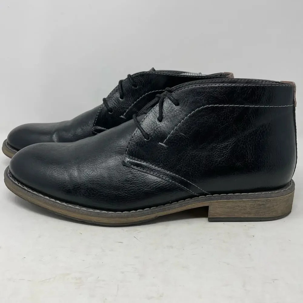 Sonoma Black Bayport Faux Leather Chukka Boots Mens Size 10.5